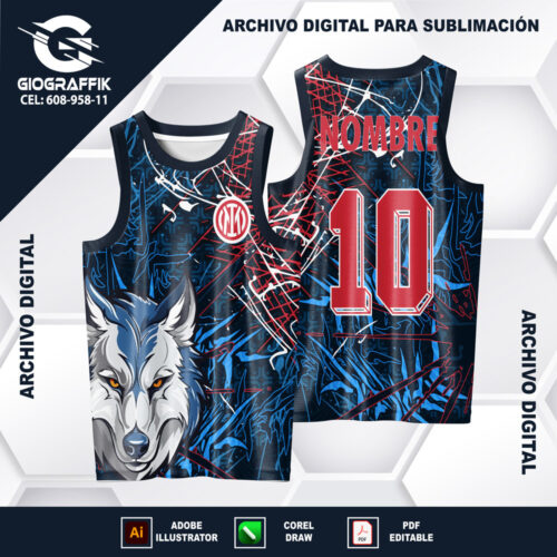 LOBO BLUE GRUNGE RED