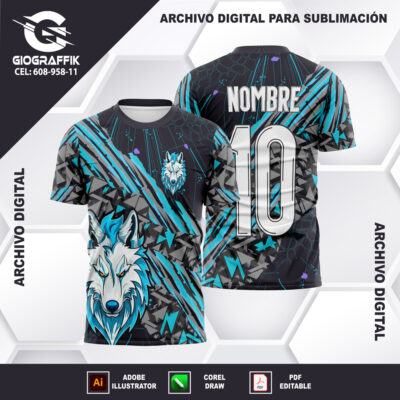 LOBO CIAN GEOMETRICO GRUNGE