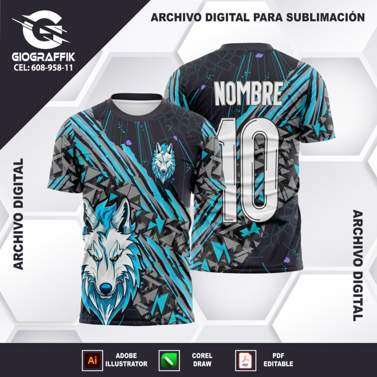LOBO CIAN GEOMETRICO GRUNGE
