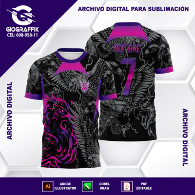 AGUILA DEGRADE PLATEADO MORADO MAGENTA
