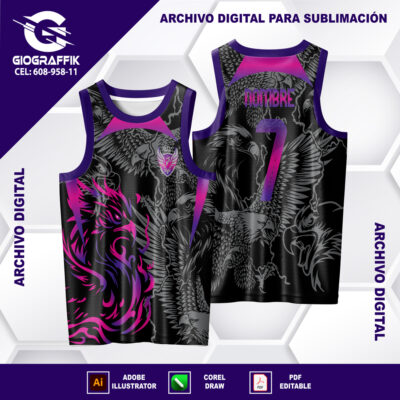 AGUILA DEGRADE PLATEADO MORADO MAGENTA