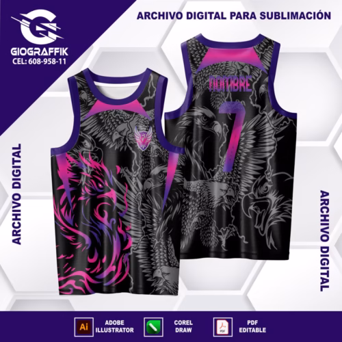 AGUILA DEGRADE PLATEADO MORADO MAGENTA