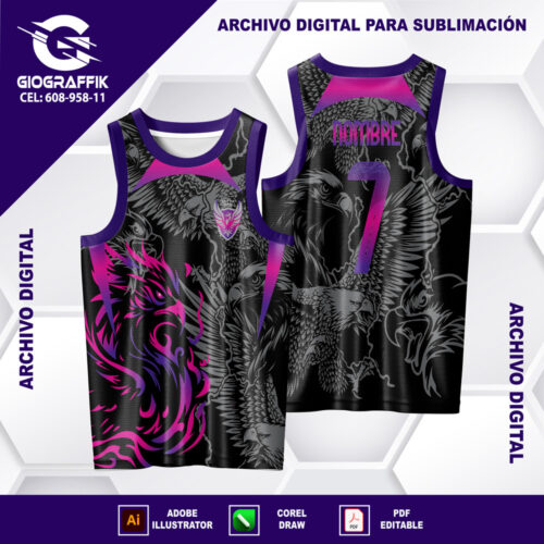 AGUILA DEGRADE PLATEADO MORADO MAGENTA
