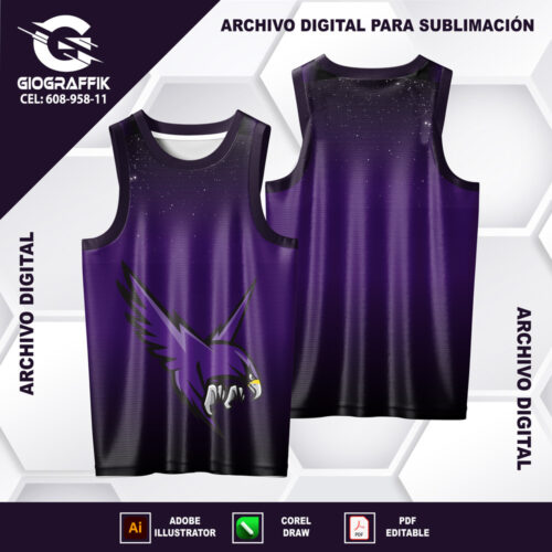AGUILA DIBUJO DEGRADE MORADO BLACK