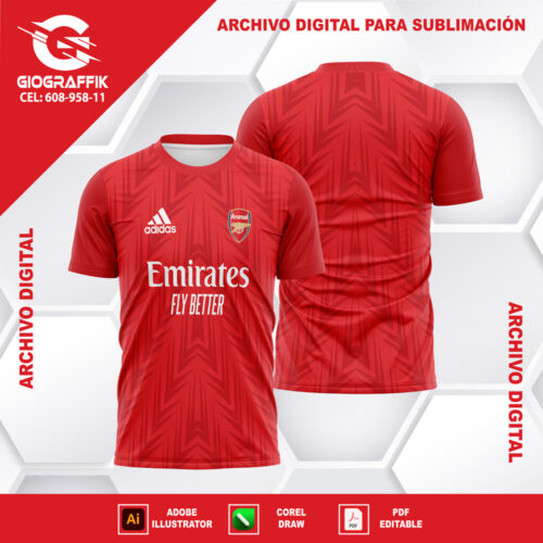 ARSENAL 2022-23 LOCAL RED GEOMETRIC