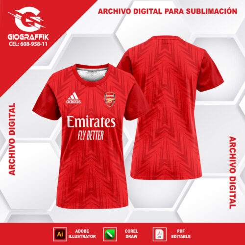 ARSENAL 2022-23 LOCAL RED GEOMETRIC