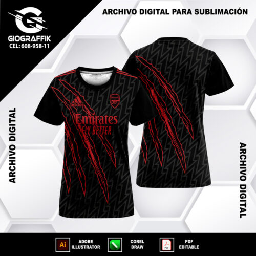 ARSENAL RED 2024 PATTERN GARRAS BLACK