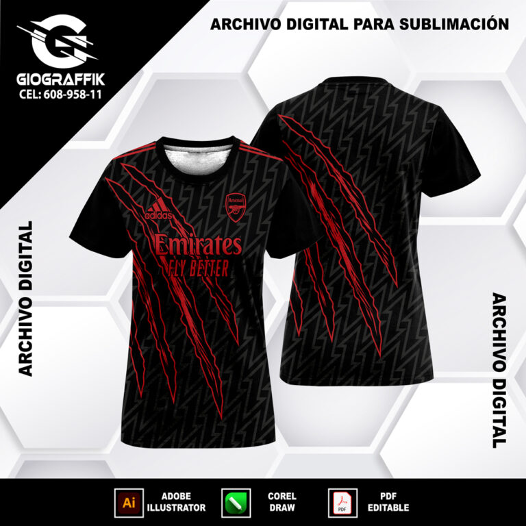 ARSENAL RED 2024 PATTERN GARRAS BLACK