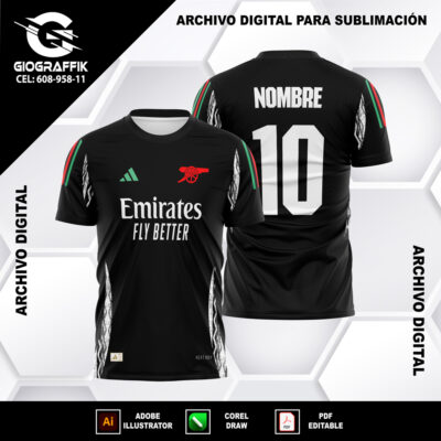 ARSENAL VISITA BLACK ADIDAS 2024-25