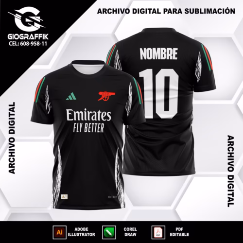 ARSENAL VISITA BLACK ADIDAS 2024-25