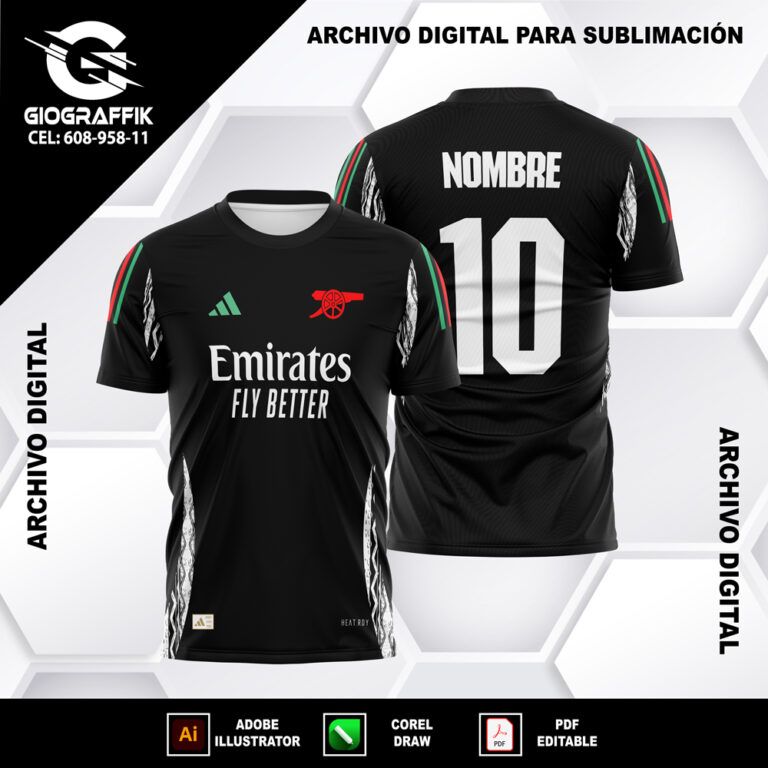 ARSENAL VISITA BLACK ADIDAS 2024-25