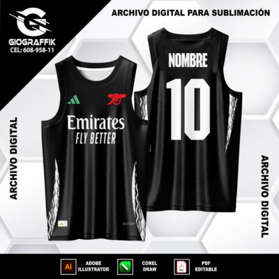 ARSENAL VISITA BLACK ADIDAS 2024-25