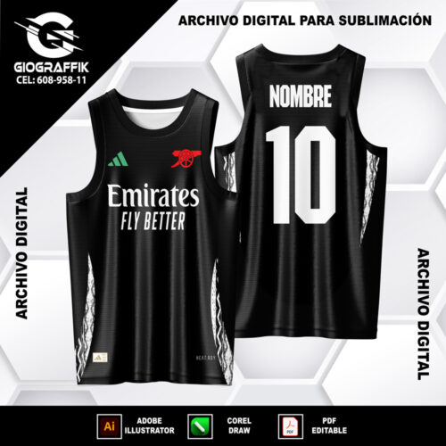 ARSENAL VISITA BLACK ADIDAS 2024-25