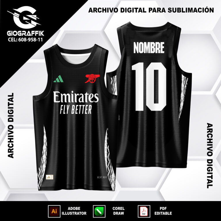 ARSENAL VISITA BLACK ADIDAS 2024-25