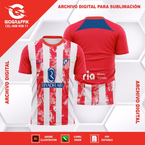 ATLETICO DE MADRID 2024 GRUNGE RED