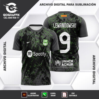 BARCELONA GREEN BLACK GRUNGE