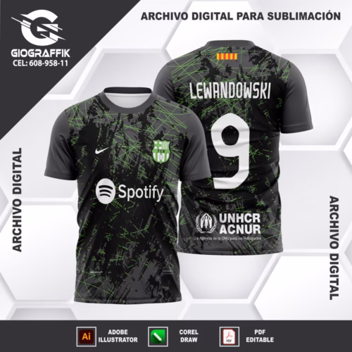 BARCELONA GREEN BLACK GRUNGE