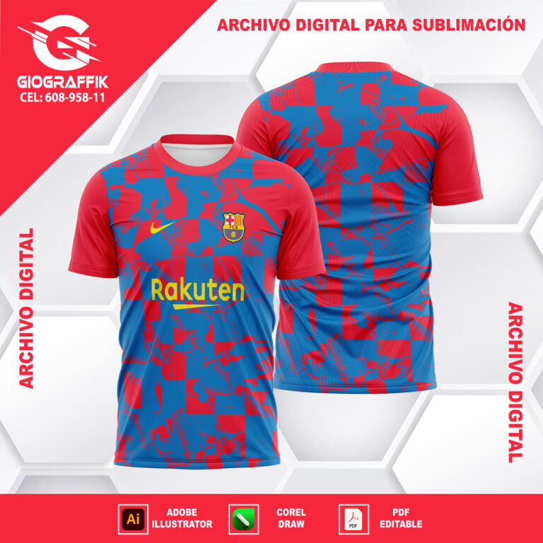 BARCELONA GRUNGE PATTERNS RED BLUE