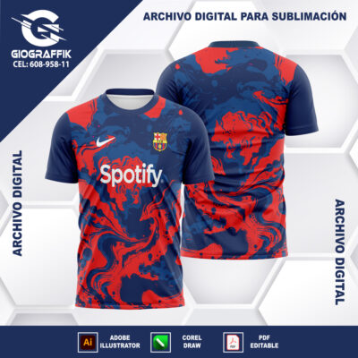 BARCELONA GRUNGE RED BLUE