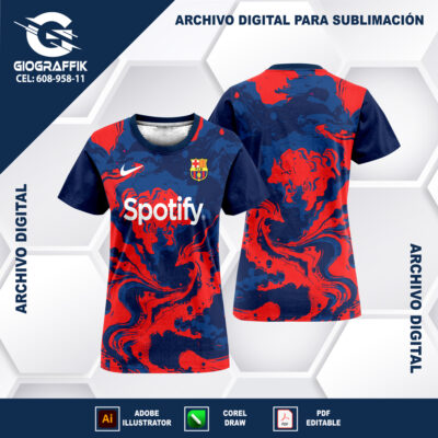 BARCELONA GRUNGE RED BLUE