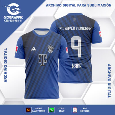 BAYER MUNICH GEOMETRIC BLUE DEGRADE