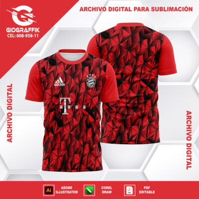 BAYER MUNICH PATTERNS RED