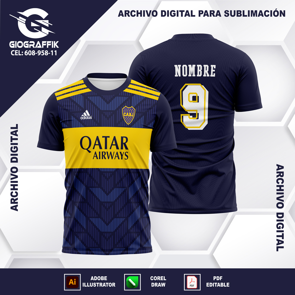 BOCA JUNIOR BLUE GEOMETRIC YELLOW C BOCA JUNIOR BLUE GEOMETRIC YELLOW C