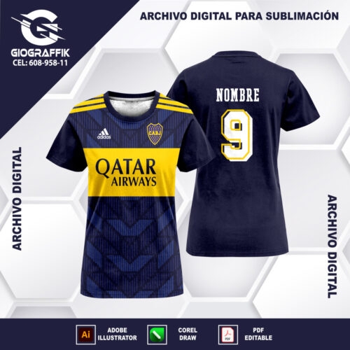 BOCA JUNIOR BLUE GEOMETRIC YELLOW