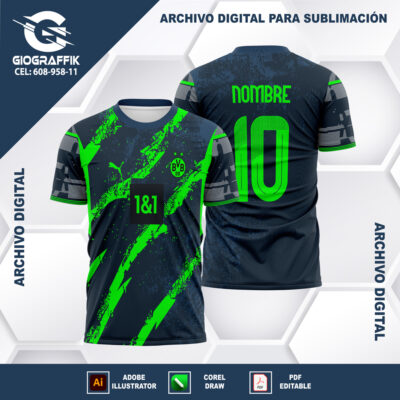BORUSSIA DORTMUND GREEN GRUNGE BLUE