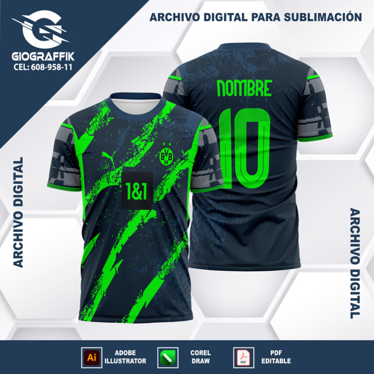 BORUSSIA DORTMUND GREEN GRUNGE BLUE