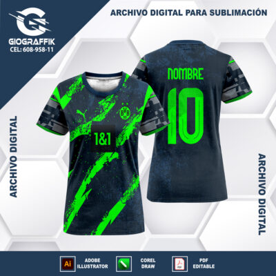BORUSSIA DORTMUND GREEN GRUNGE BLUE