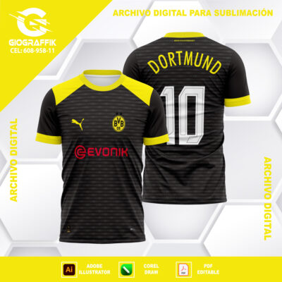 BORUSSIA DORTMUND PATTERN BLACK