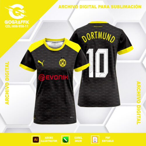 BORUSSIA DORTMUND PATTERN BLACK