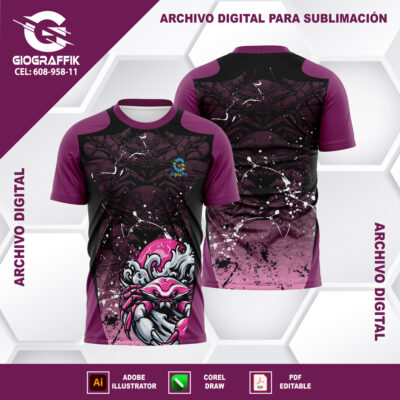 CANGREJO ROSA DEGRADE BLACK GRUNGE