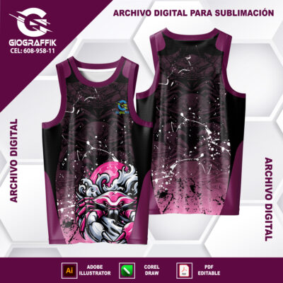 CANGREJO ROSA DEGRADE BLACK GRUNGE