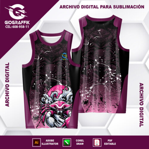 CANGREJO ROSA DEGRADE BLACK GRUNGE