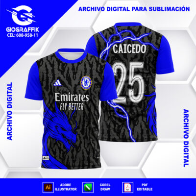 CHELSEA DRAGON BLUE NEON