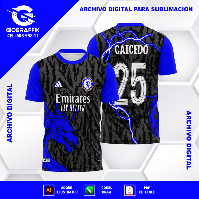 CHELSEA DRAGON BLUE NEON