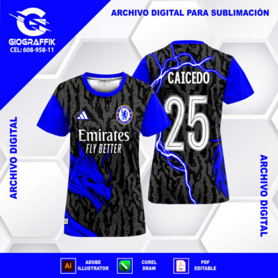 CHELSEA DRAGON BLUE NEON