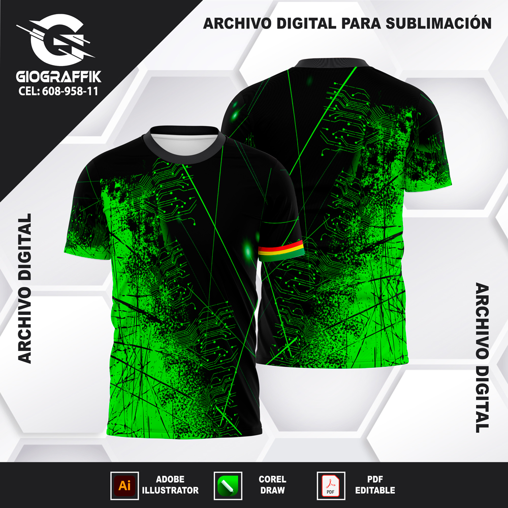 CIRCUITOS GRUNGE BLACK GREEN C CIRCUITOS GRUNGE BLACK GREEN C