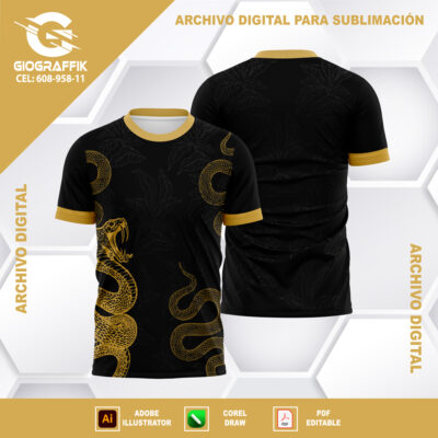COBRA COLORS CREMA HOJAS PATTERNS BLACK
