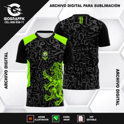 DIBUJO LEON GREEN PATTERNS PLOMO BLACK