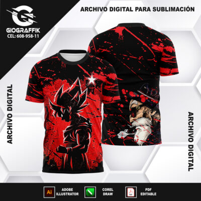 DRAGON BALL RED BLACK GRUNGE MAESTRO ROSHI