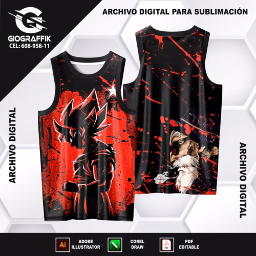 DRAGON BALL RED BLACK GRUNGE MAESTRO ROSHI