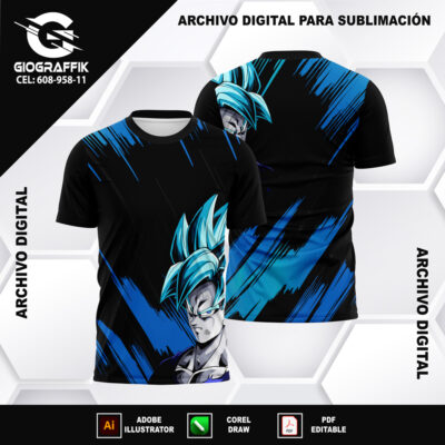 DRAGON BALL Z GOKU CIAN BLACK LINEAS CRUZADAS