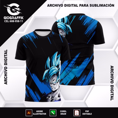 DRAGON BALL Z GOKU CIAN BLACK LINEAS CRUZADAS