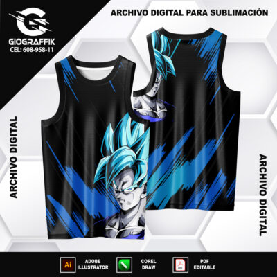 DRAGON BALL Z GOKU CIAN BLACK LINEAS CRUZADAS