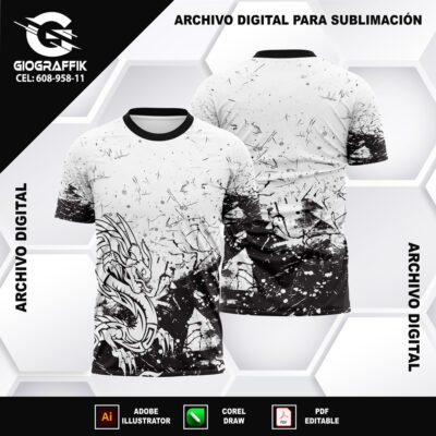 DRAGON BLACK GRUNGE LINEAS BLANCO