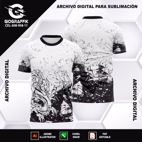 DRAGON BLACK GRUNGE LINEAS BLANCO