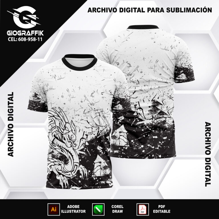 DRAGON BLACK GRUNGE LINEAS BLANCO